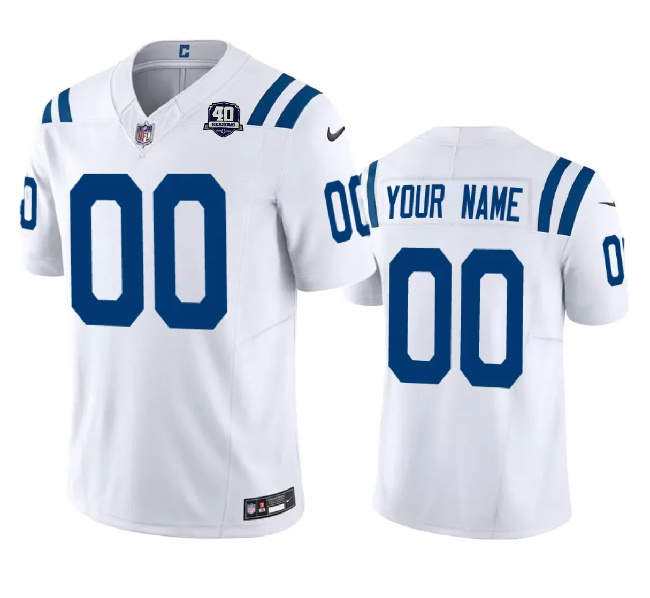 Men's Indianapolis Colts Active Player Custom White 2023 F.U.S.E 40th Anniversary Vapor Untouchable Alternate Limited Football Stitched Jersey